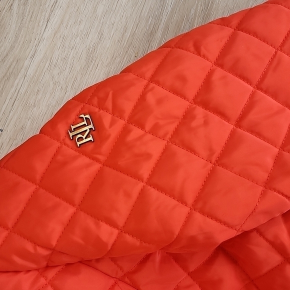 LAUREN RALPH LAUREN Quilted Jacket Spicy Orange Color Size small womens - Picture 3 of 11